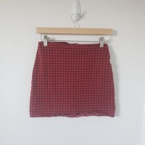 Forever 21 Red and Black Gingham Mini Skirt Size Small